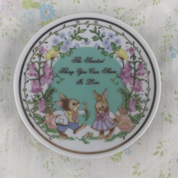 Vintage Enesco Baby Bunny Plate